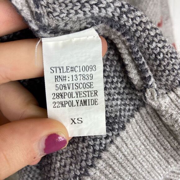 Dreamers Women's Multicolor Star Print Open Front Cardigan Sweater Size XS - Picture 4 of 5